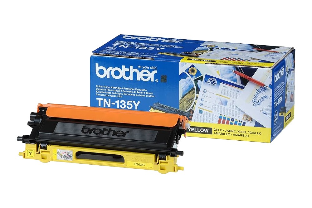BROTHER TN-135Y YELLOW TONER CARTRIDGE Orijinal teknoser.net Zımba Teli